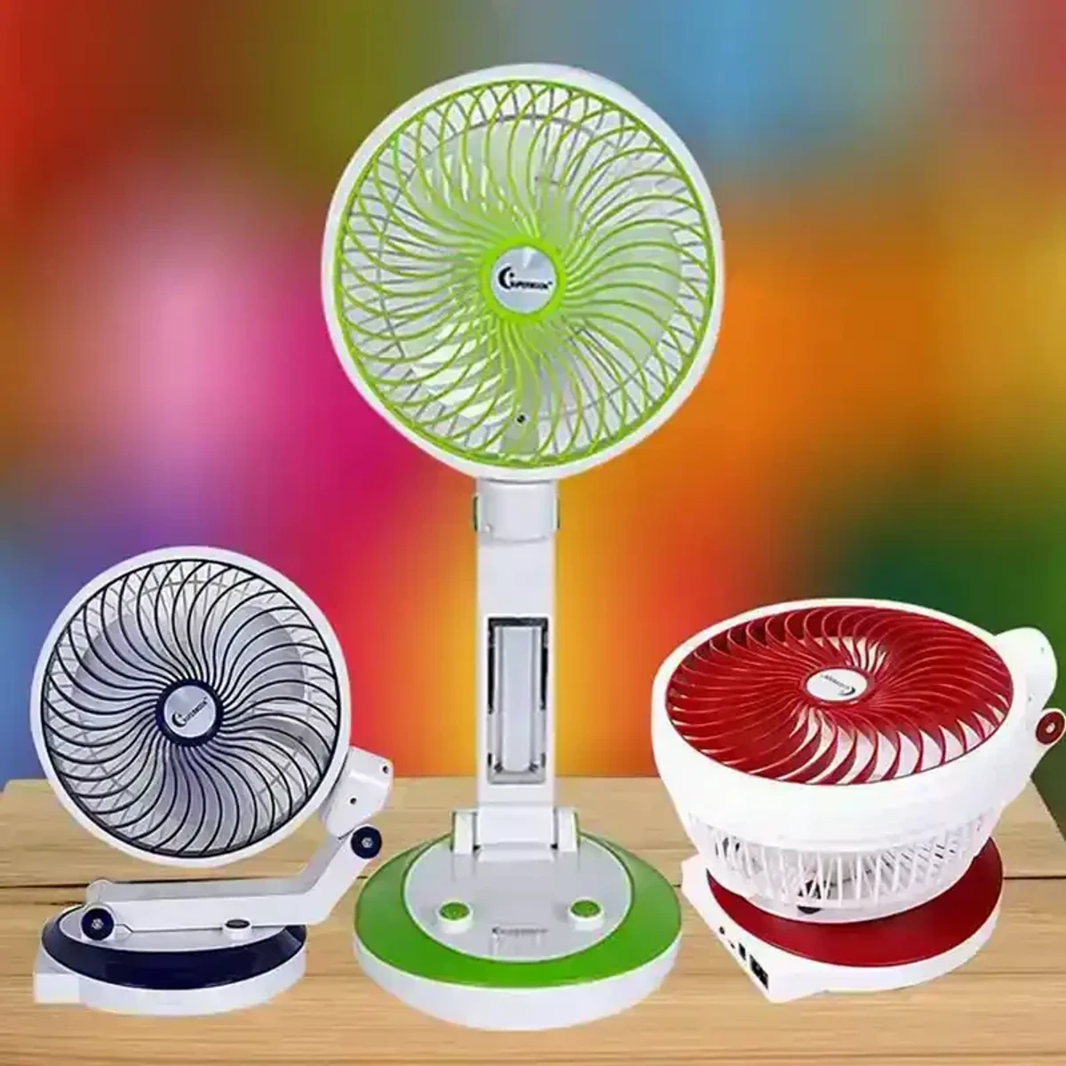 SUPERMOON RECHARGEABLE TABLE FAN PLUS LIGHT 16% Off SKU: SKU-00111